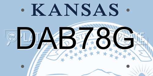 DAB78G Kansas License Plate