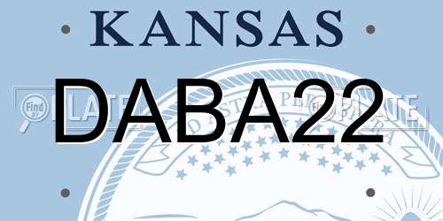 DABA22 Kansas License Plate