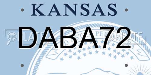 DABA72 Kansas License Plate