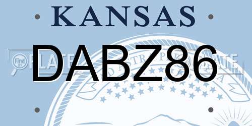 DABZ86 Kansas License Plate