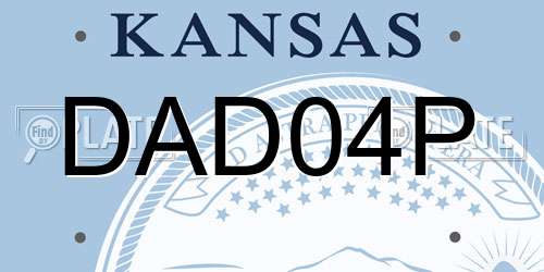 DAD04P Kansas License Plate