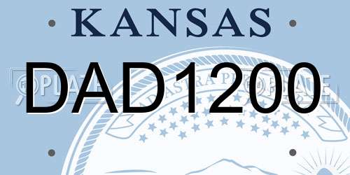DAD1200 Kansas License Plate