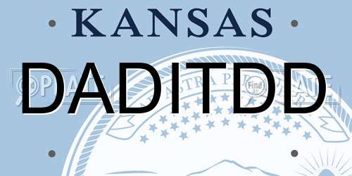 DADITDD Kansas License Plate