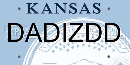 DADIZDD Kansas License Plate