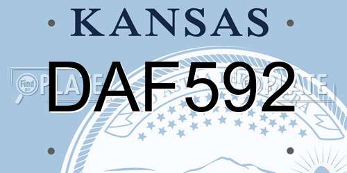 DAF592 Kansas License Plate