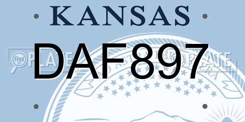 DAF897 Kansas License Plate