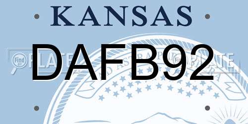 DAFB92 Kansas License Plate