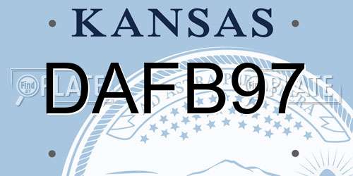 DAFB97 Kansas License Plate