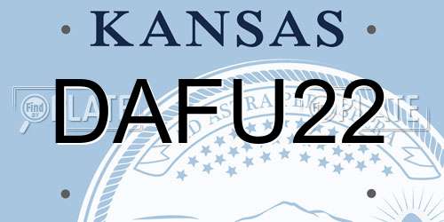 DAFU22 Kansas License Plate