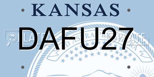 DAFU27 Kansas License Plate