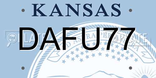DAFU77 Kansas License Plate