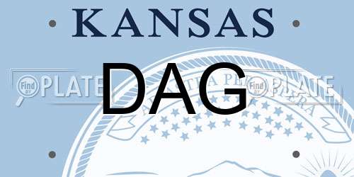 DAG Kansas License Plate