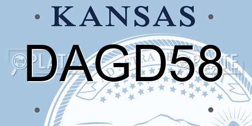 DAGD58 Kansas License Plate