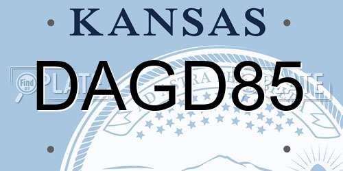 DAGD85 Kansas License Plate