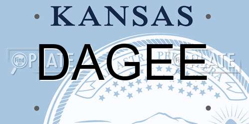 DAGEE Kansas License Plate