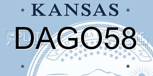 DAGO58 Kansas License Plate
