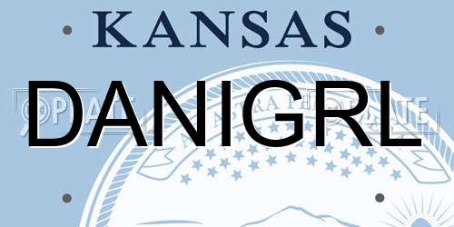 DANIGRL Kansas License Plate