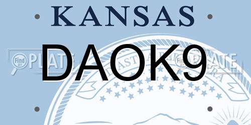 DAOK9 Kansas License Plate