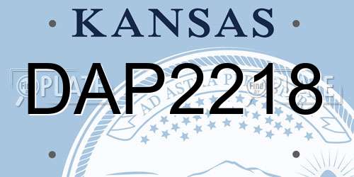 DAP2218 Kansas License Plate