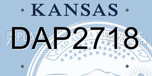 DAP2718 Kansas License Plate