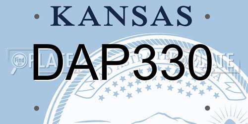 DAP330 Kansas License Plate