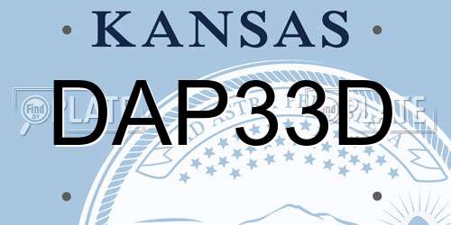 DAP33D Kansas License Plate
