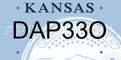 DAP33O Kansas License Plate