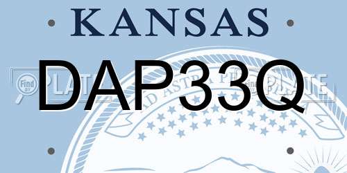 DAP33Q Kansas License Plate