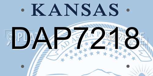 DAP7218 Kansas License Plate