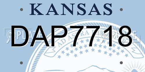 DAP7718 Kansas License Plate