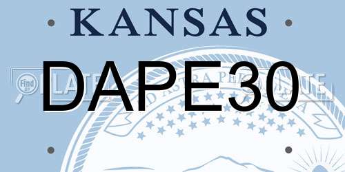 DAPE30 Kansas License Plate