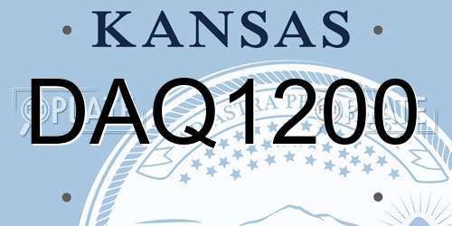 DAQ1200 Kansas License Plate