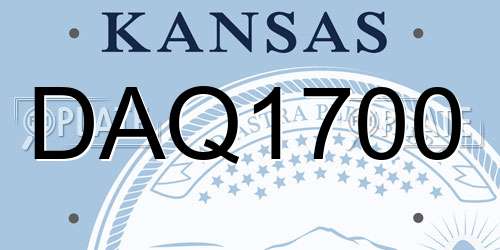 DAQ1700 Kansas License Plate