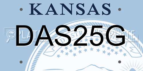 DAS25G Kansas License Plate