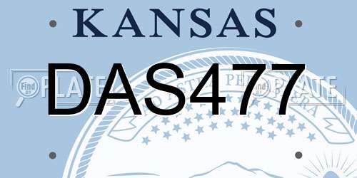 DAS477 Kansas License Plate
