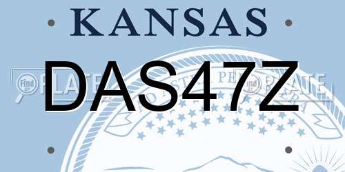 DAS47Z Kansas License Plate