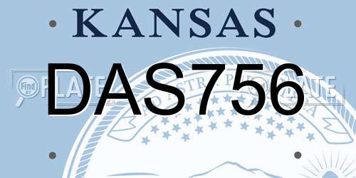 DAS756 Kansas License Plate