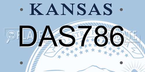 DAS786 Kansas License Plate