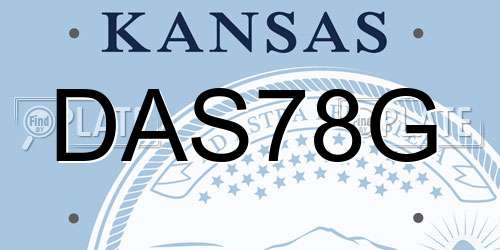 DAS78G Kansas License Plate