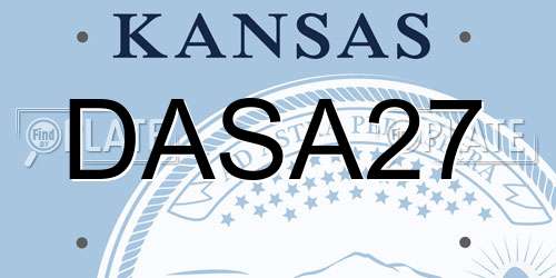 DASA27 Kansas License Plate