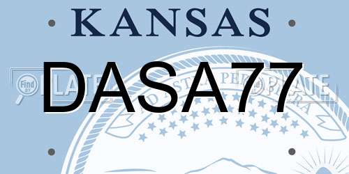 DASA77 Kansas License Plate