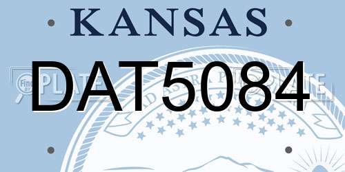DAT5084 Kansas License Plate