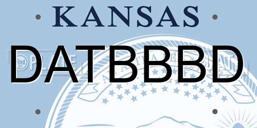 DATBBBD Kansas License Plate