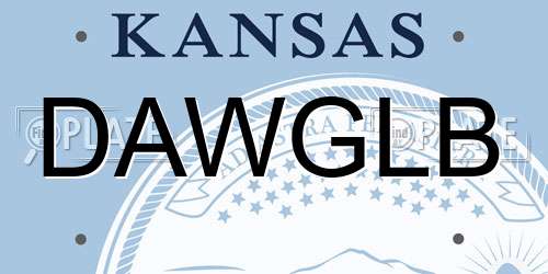 DAWGLB Kansas License Plate