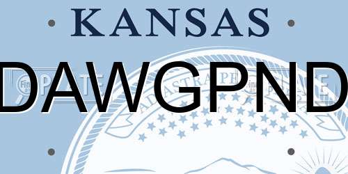DAWGPND Kansas License Plate