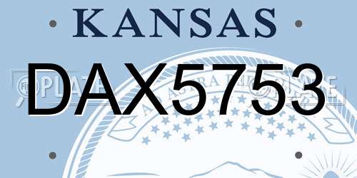 DAX5753 Kansas License Plate