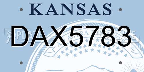 DAX5783 Kansas License Plate