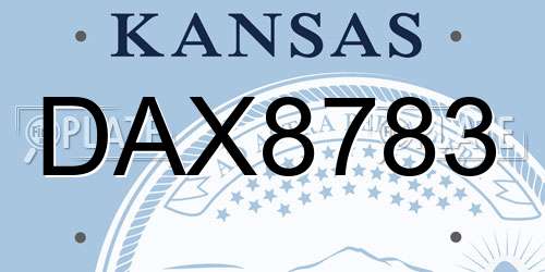 DAX8783 Kansas License Plate