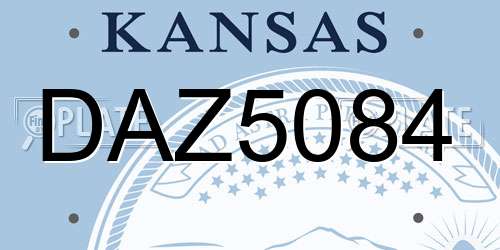 DAZ5084 Kansas License Plate