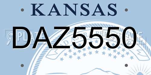DAZ5550 Kansas License Plate